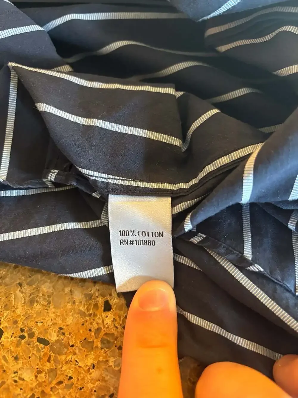 7 Diamonds Men's XXL Navy Blue Striped 100% Cotton Long Sleeve Button Down Shirt - Picture 5 of 5